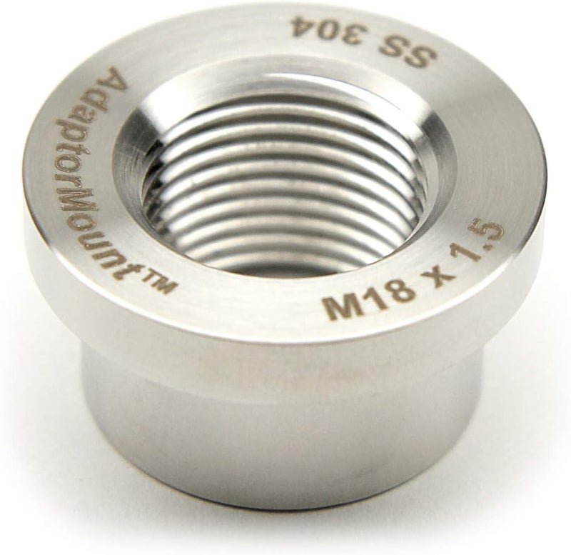 AdaptorMount M18 x 1.5 Stainless Steel 304 Female Threaded Stepped Weld Bung Metric Mounting Boss Fitting (OD 1.0") with Top Head (OD 1.2") - Image 4